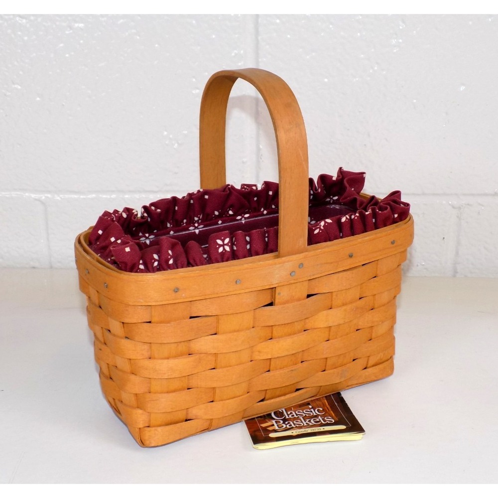 Vintage Candle Basket w/ Paprika Liner, Protector & Card 1999 Longaberger